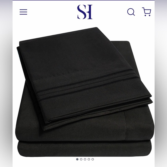 Sweet Home Collection Black XL 2 TWIN Sheet sets w/ 1 pillowcase, Microfiber - Picture 1 of 4